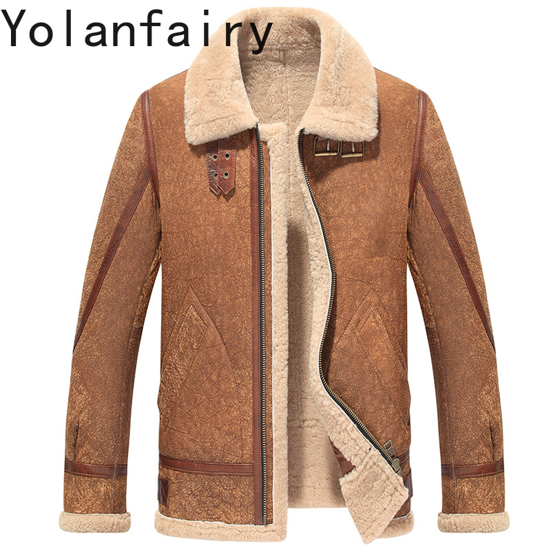 YOLANFAIRY Real Leather Jacket - Men'S Fashion Leather Jacket ulasan dan harga