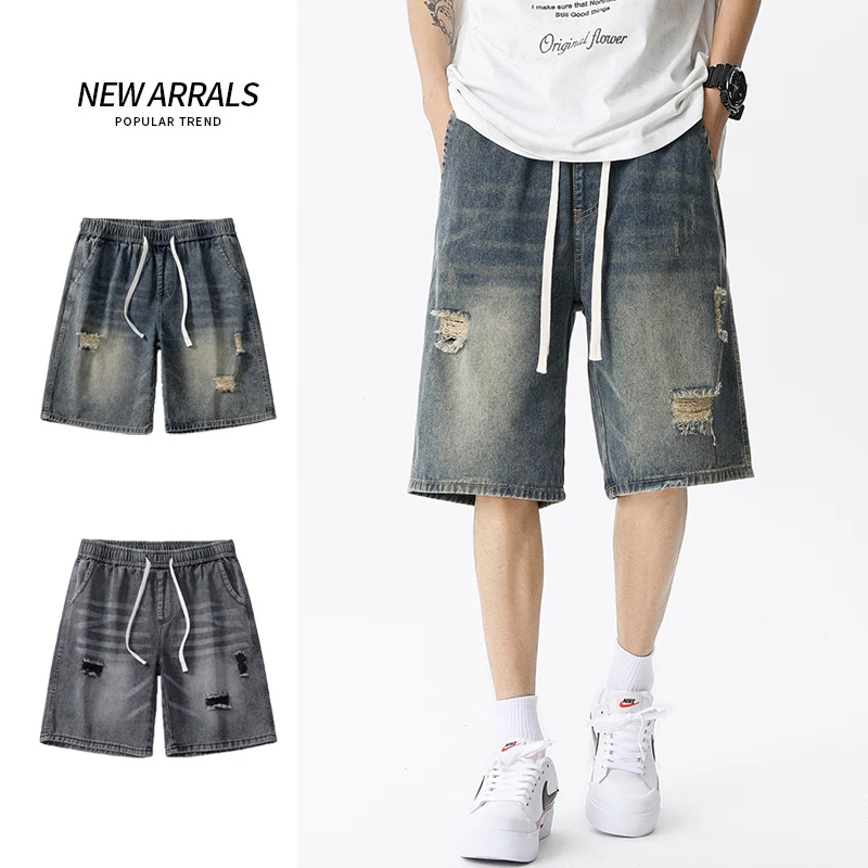Summer Thin Denim Shorts Men's - Men'S Fashion Jeans ulasan dan harga