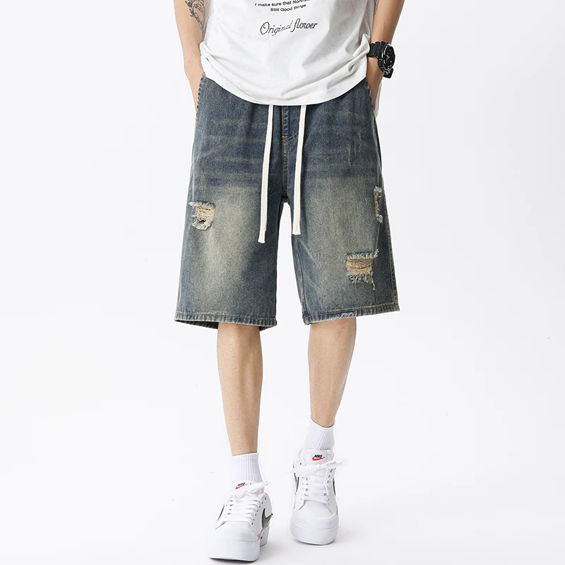Summer Thin Denim Shorts Men's - Men'S Fashion Jeans ulasan dan harga