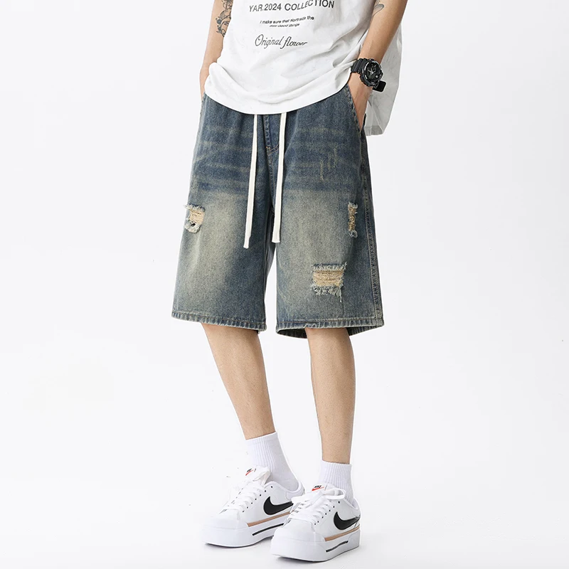 Summer Thin Denim Shorts Men's - Men'S Fashion Jeans ulasan dan harga