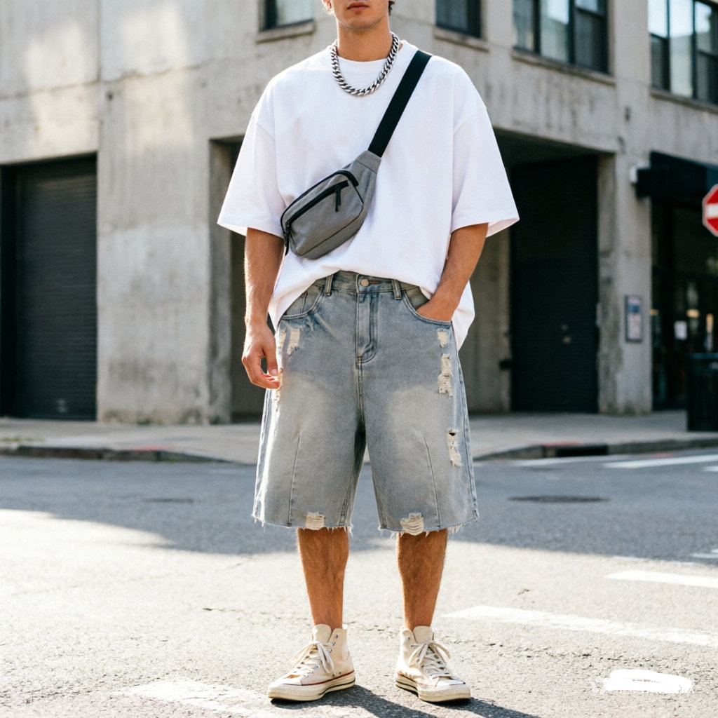 Summer Men's Casual Jeans Shor - Men'S Fashion Jeans ulasan dan harga
