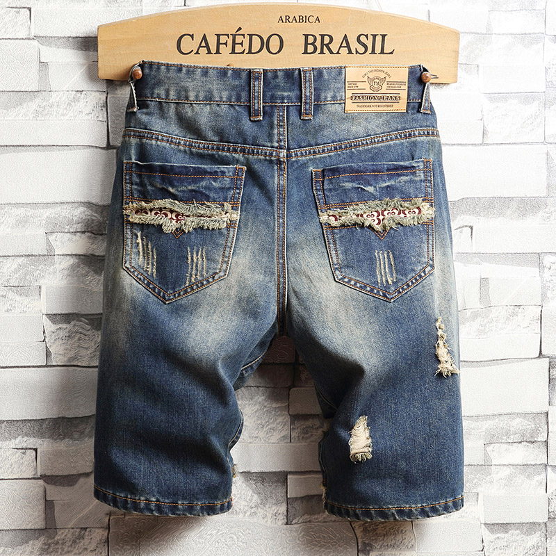 Ripped Hip-hop Denim Shorts Me - Men'S Fashion Jeans ulasan dan harga