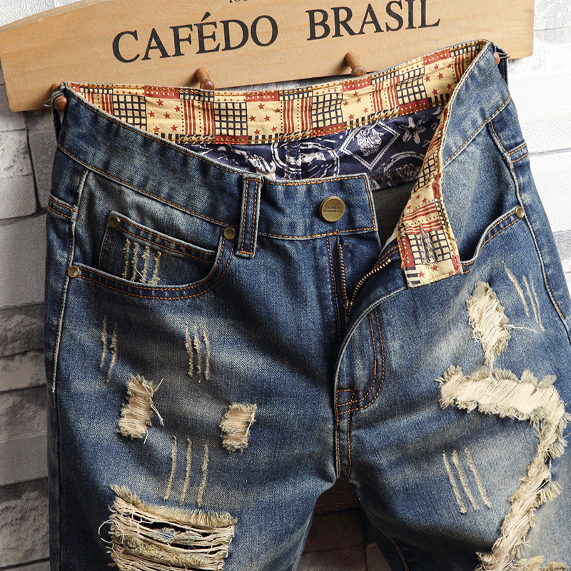 Ripped Hip-hop Denim Shorts Me - Men'S Fashion Jeans ulasan dan harga