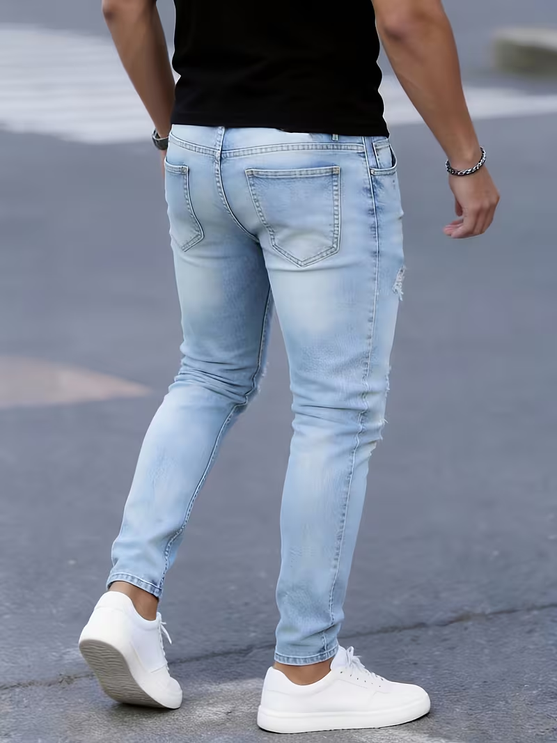 Men'S Slim Fit Stretch Ripped  - Men'S Fashion Young Professional ulasan dan harga