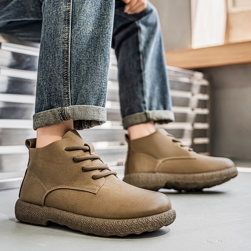 Men Ankle Boots Brown Short Bo - Men'S Fashion For 30 Year Olds ulasan dan harga