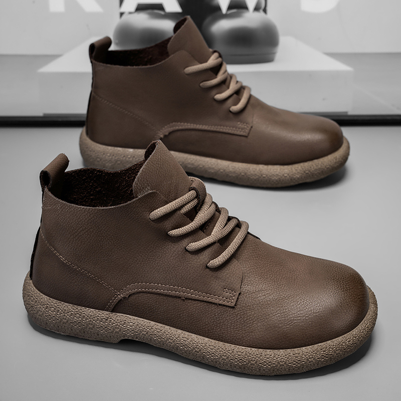 Men Ankle Boots Brown Short Bo - Men'S Fashion For 30 Year Olds ulasan dan harga