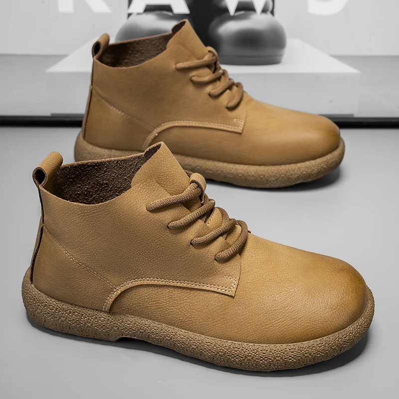 Men Ankle Boots Brown Short Bo - Men'S Fashion For 30 Year Olds ulasan dan harga