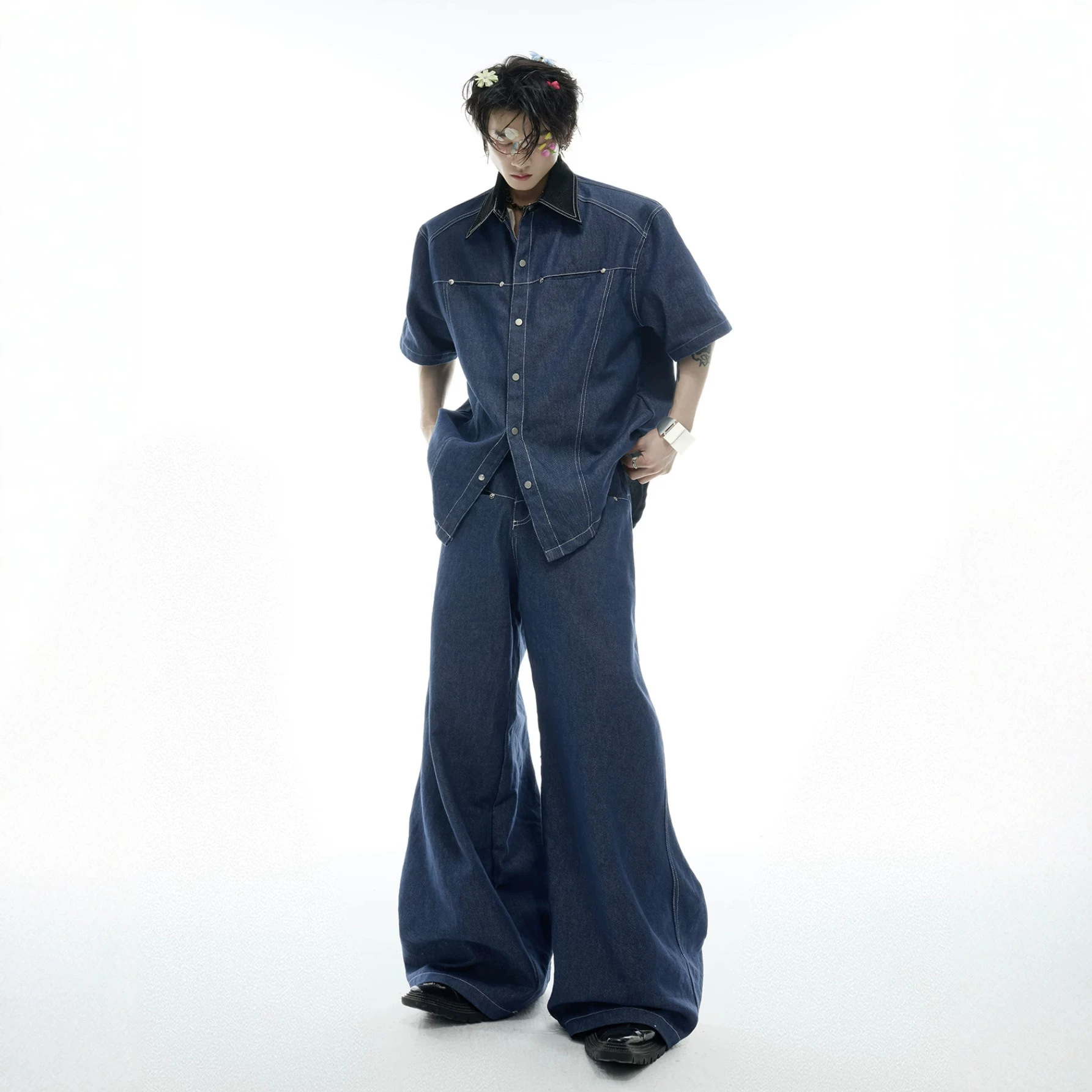 Summer Men's Denim Matching Se - Men'S Fashion Jeans ulasan dan harga