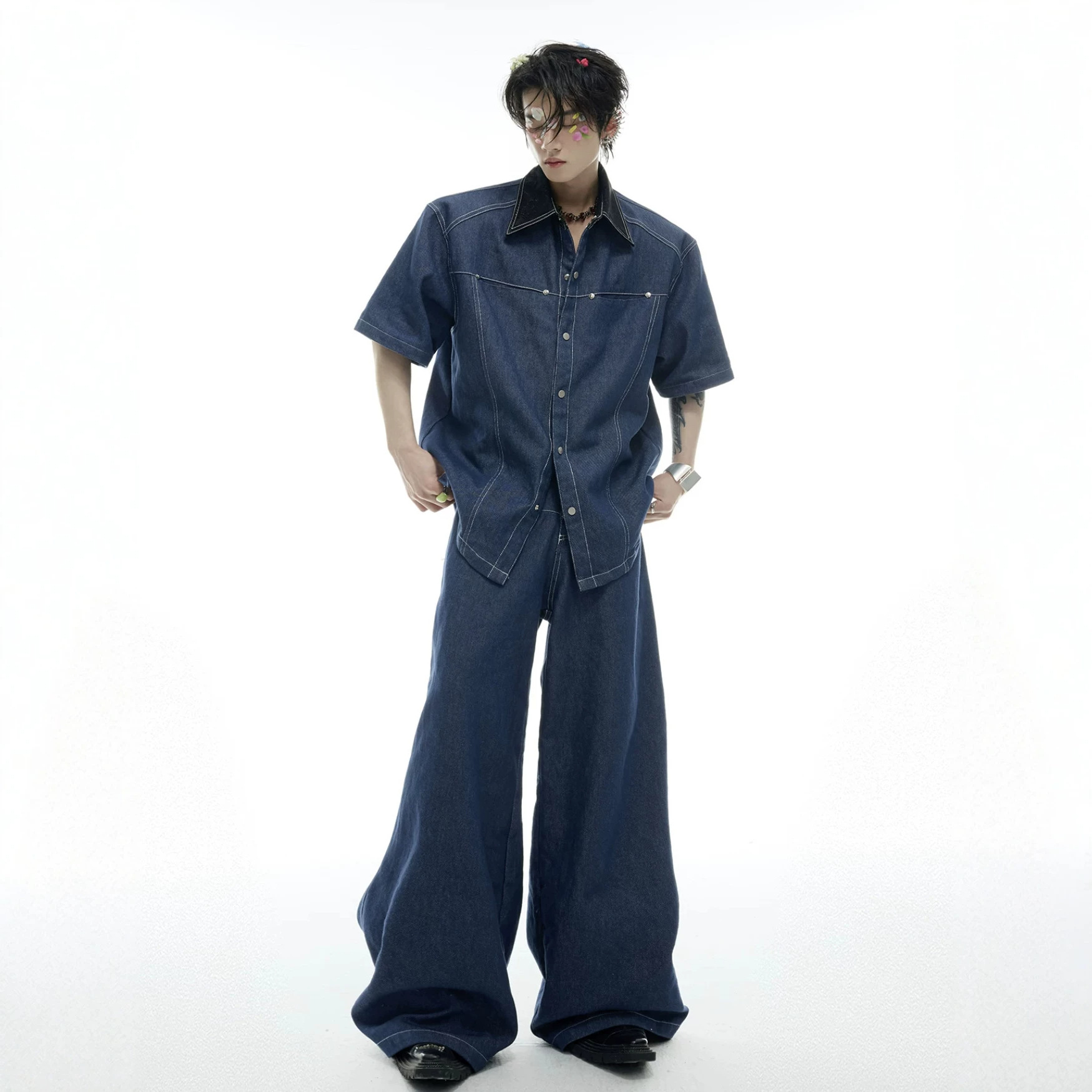 Summer Men's Denim Matching Se - Men'S Fashion Jeans ulasan dan harga