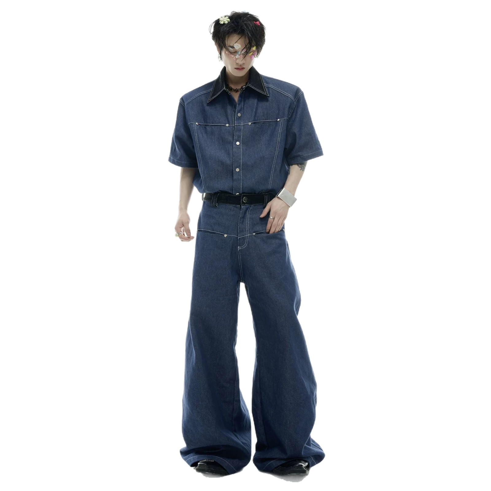 Summer Men's Denim Matching Se - Men'S Fashion Jeans ulasan dan harga