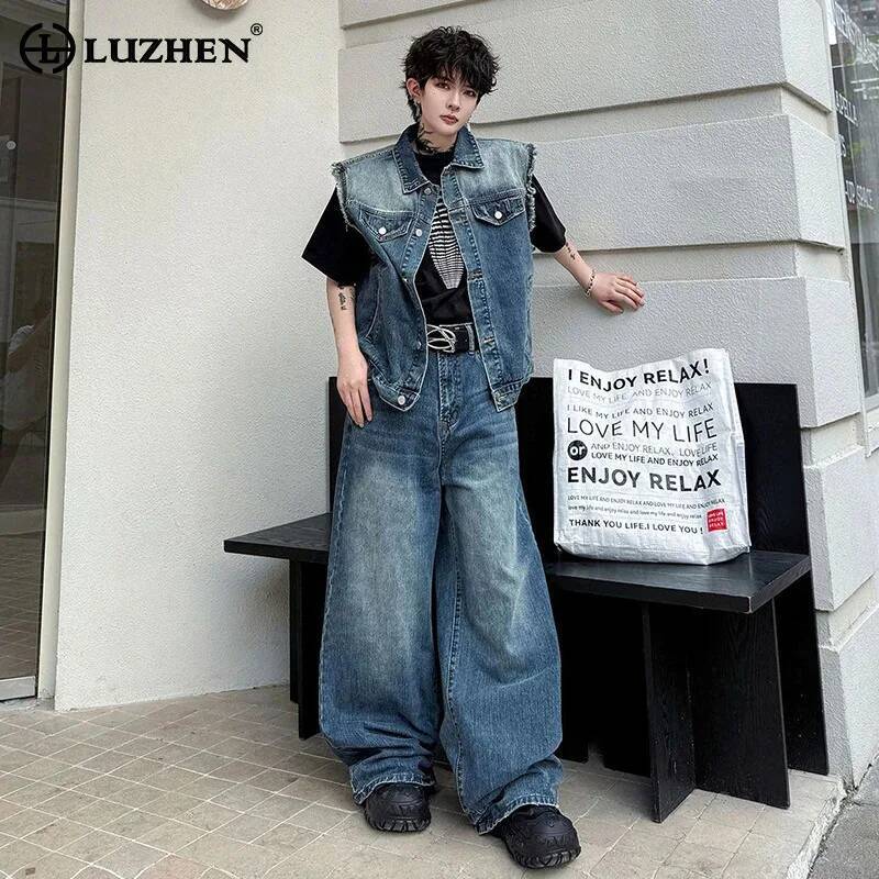 LUZHEN 2026 Summer Denim Two-p - Men'S Fashion Jeans ulasan dan harga