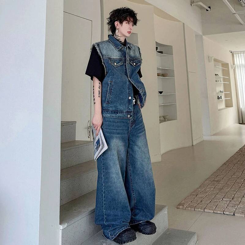 LUZHEN 2026 Summer Denim Two-p - Men'S Fashion Jeans ulasan dan harga