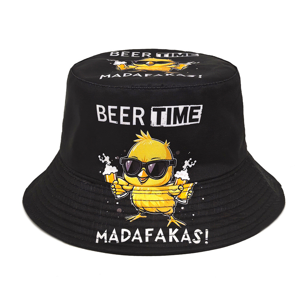 Funny Duck Print Panama Summer - Mens Fashion Bucket Hat ulasan dan harga