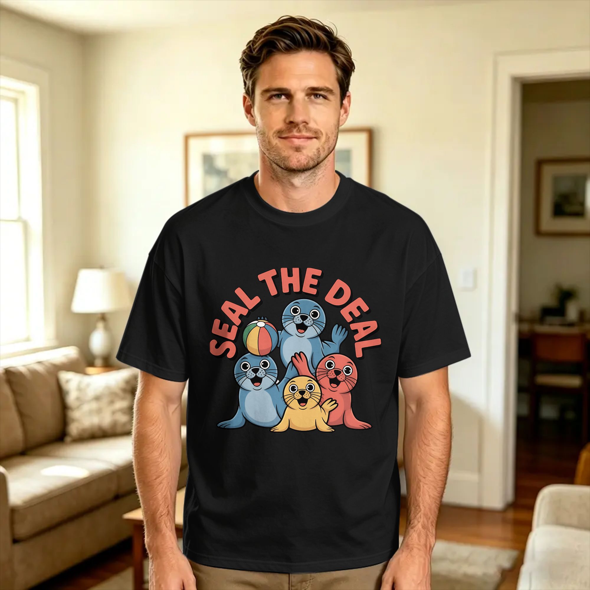 Vintage T Shirt Beach Seal the - Men'S Fashion Deals ulasan dan harga