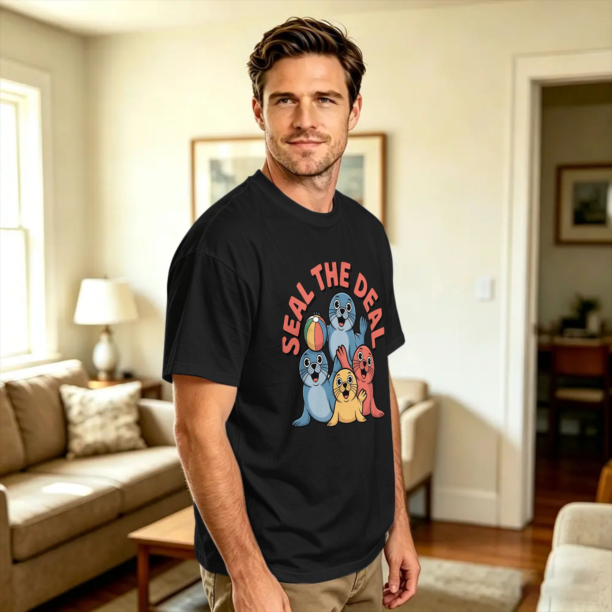 Vintage T Shirt Beach Seal the - Men'S Fashion Deals ulasan dan harga