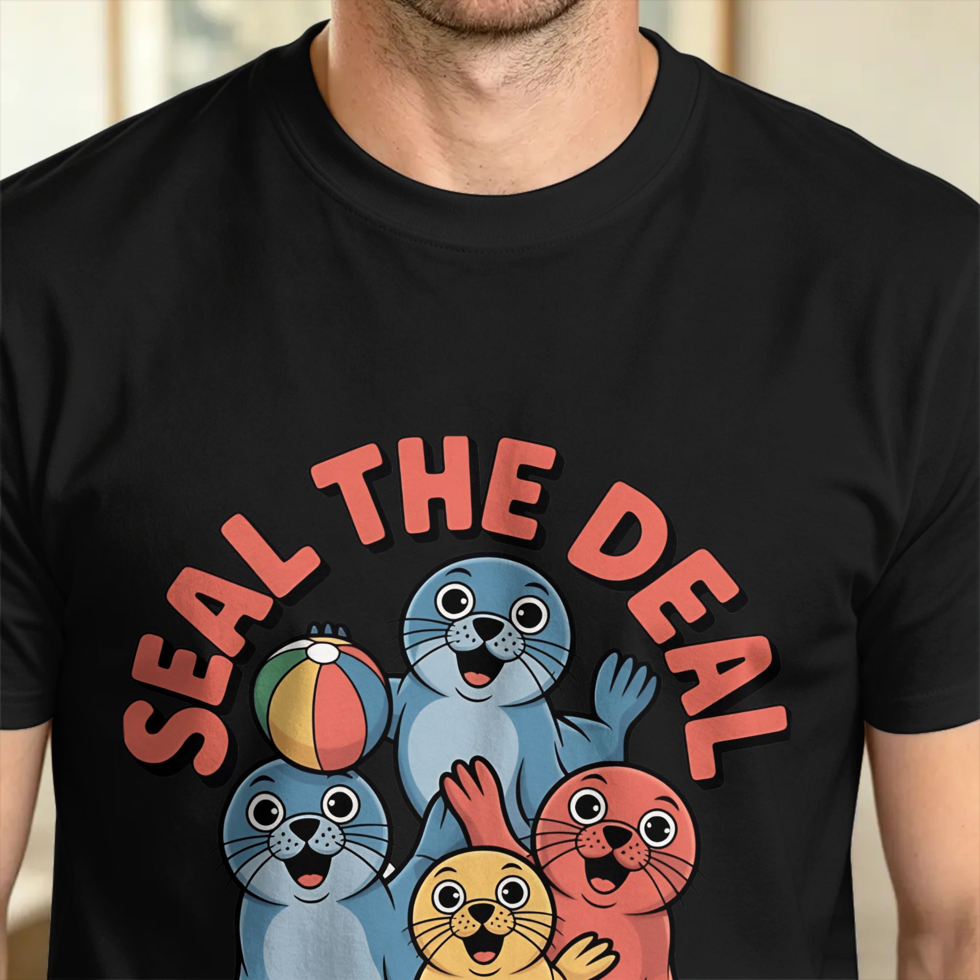 Vintage T Shirt Beach Seal the - Men'S Fashion Deals ulasan dan harga