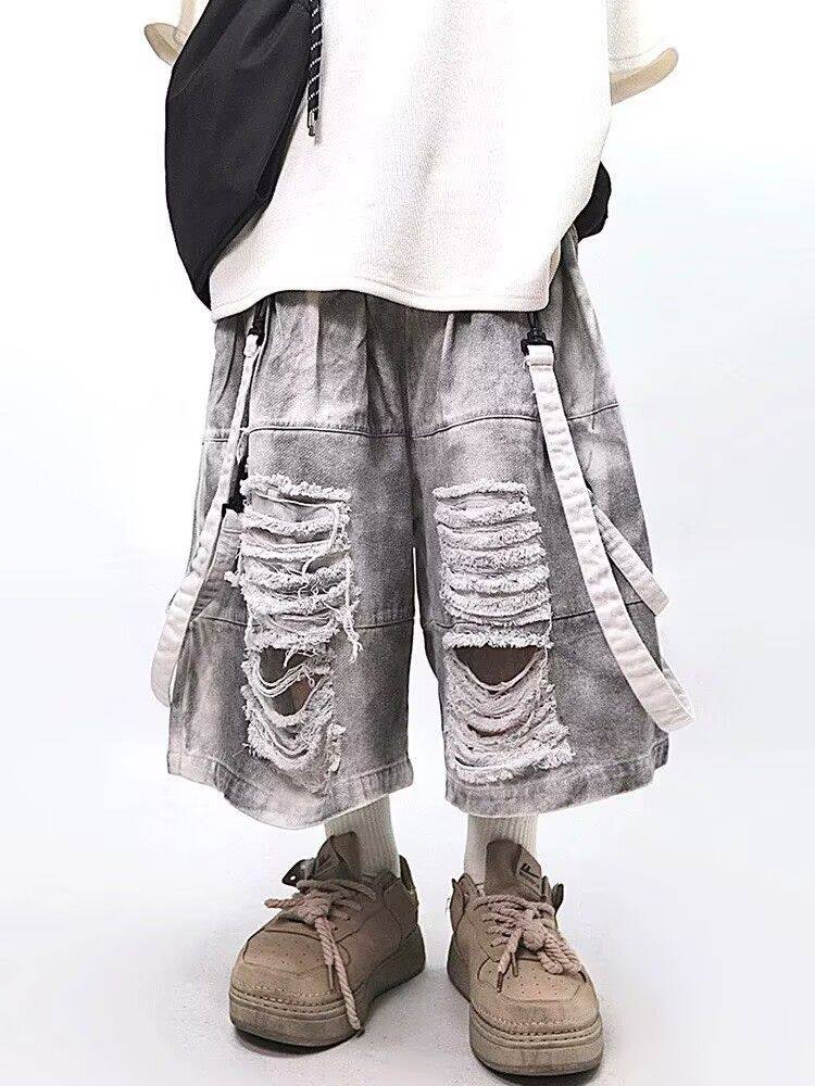 Retro Hip-hop Men's Ripped Jea - Men'S Fashion Jeans ulasan dan harga