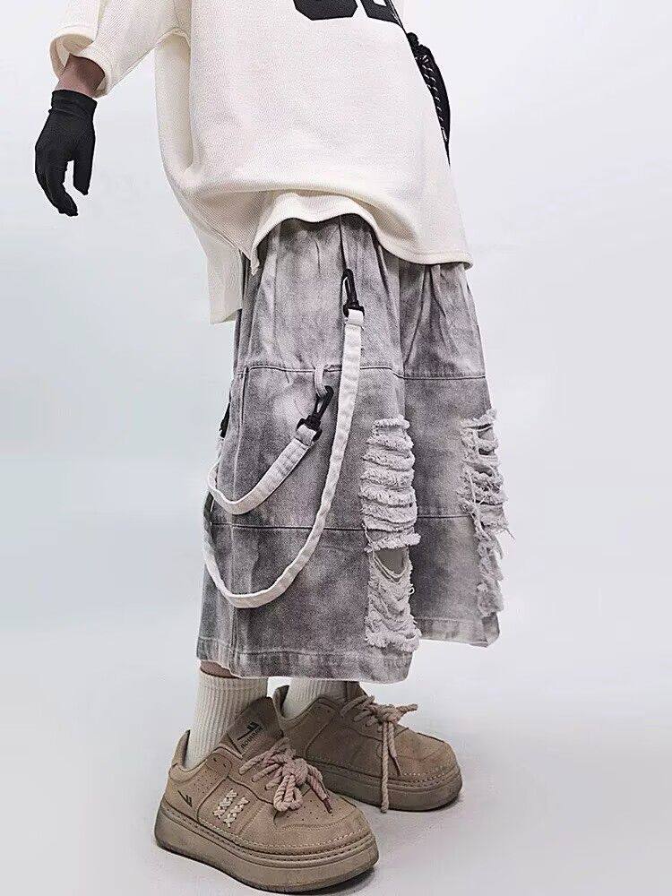 Retro Hip-hop Men's Ripped Jea - Men'S Fashion Jeans ulasan dan harga