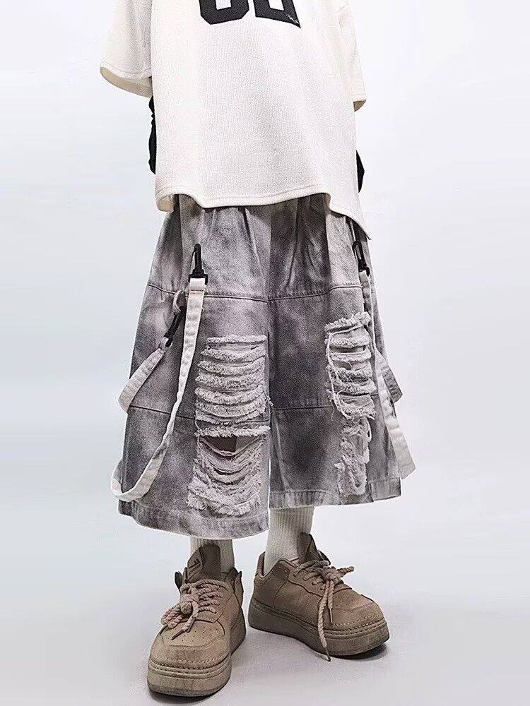 Retro Hip-hop Men's Ripped Jea - Men'S Fashion Jeans ulasan dan harga