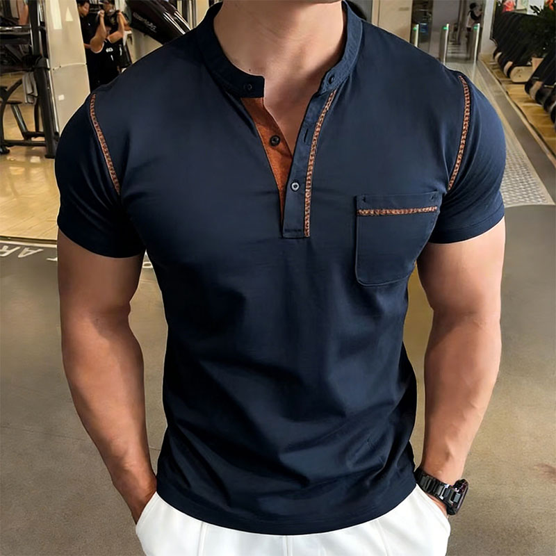 New Summer Men's Henry Collar  - Mens Fashion Style ulasan dan harga