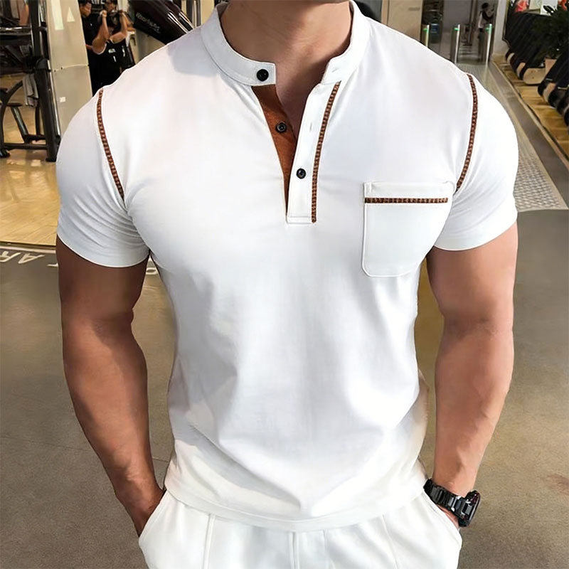 New Summer Men's Henry Collar  - Mens Fashion Style ulasan dan harga
